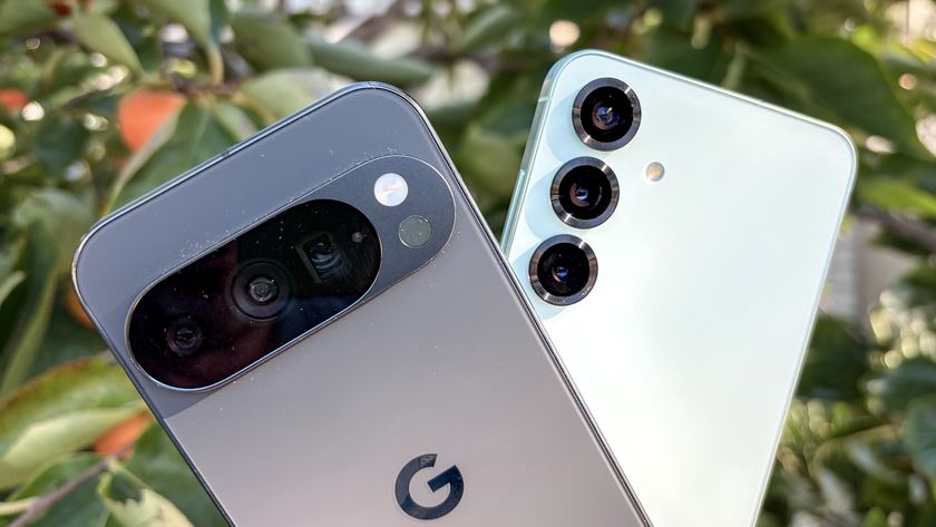 Pixel 10 Pro and Galaxy S25 Plus held in hand
