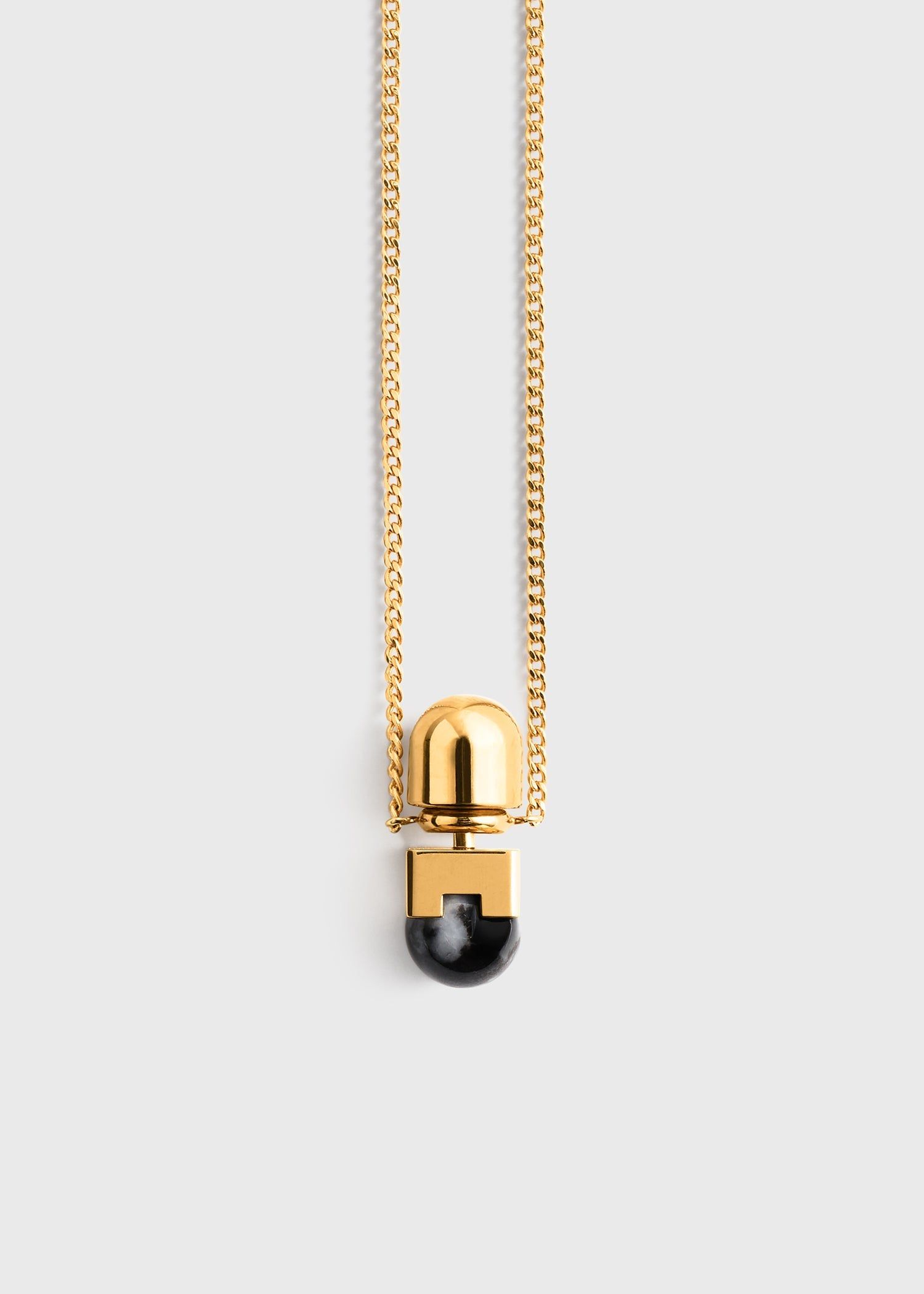 Long Jasper Necklace Black/off White