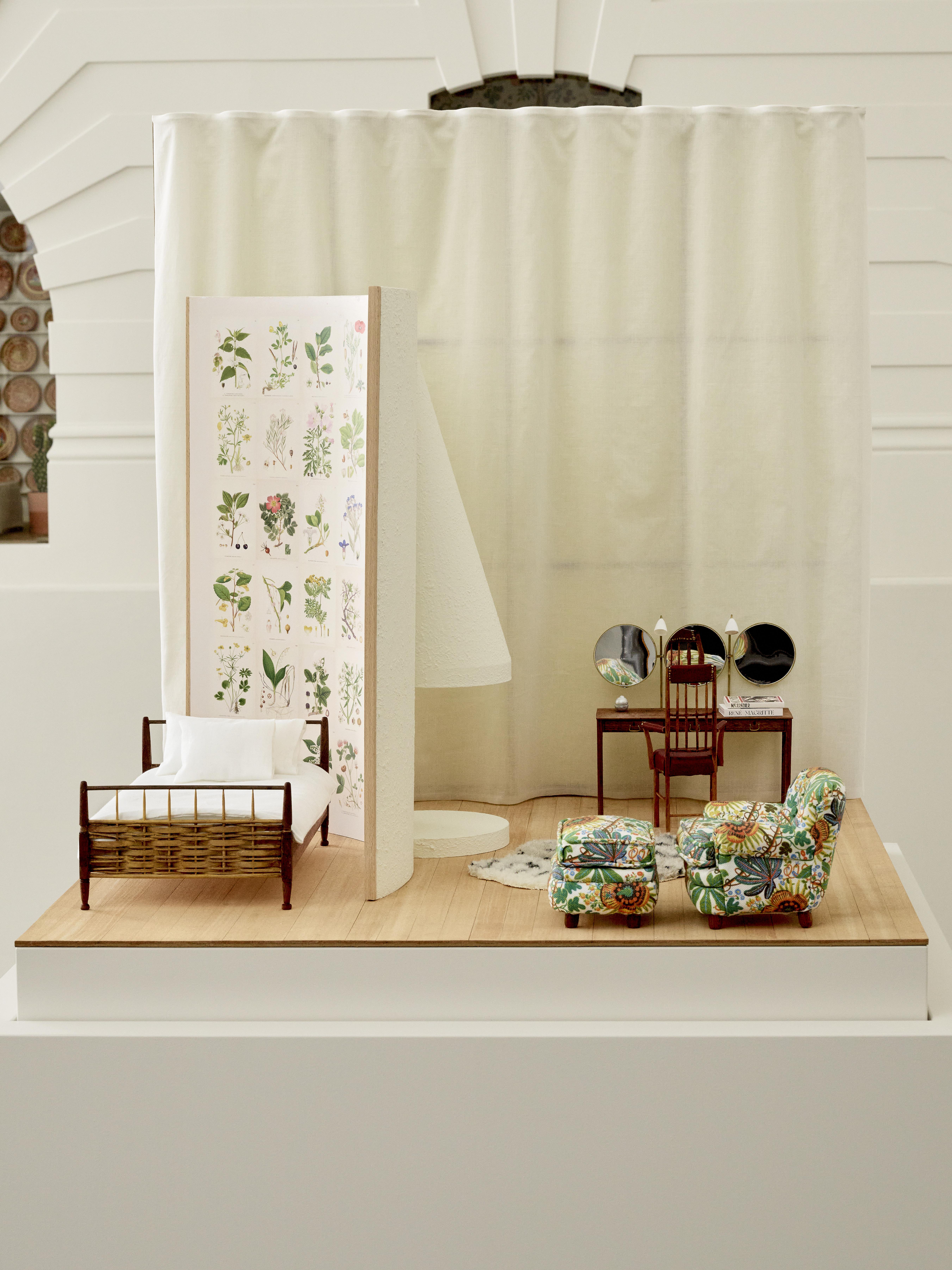 Miniature midcentury modern interior room set
