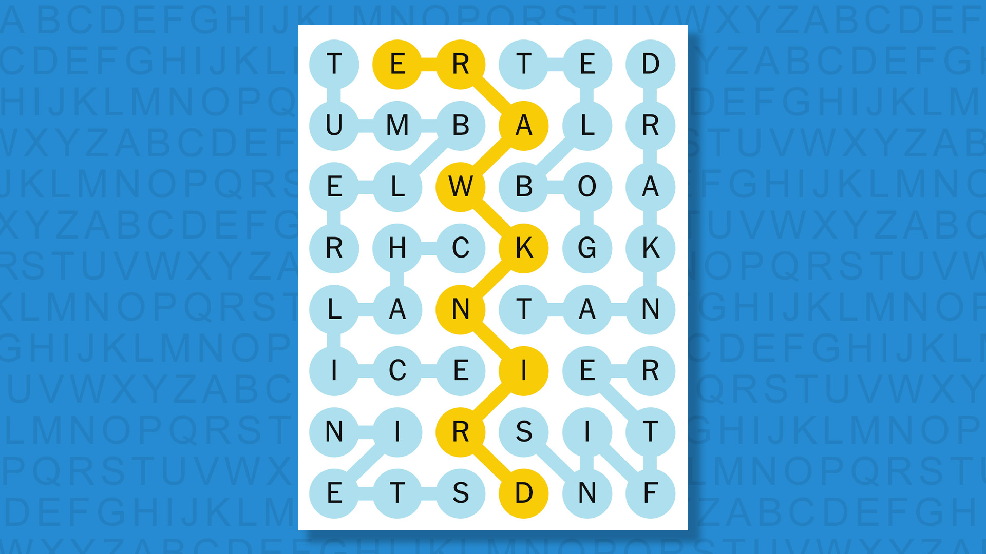 NYT Strands answers for game 734 on a blue background