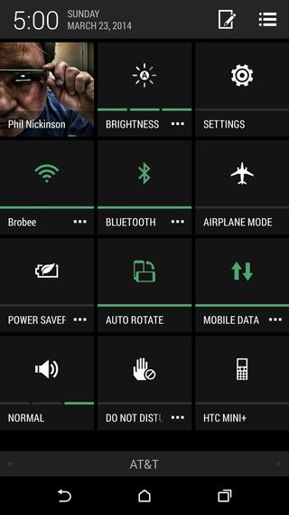 HTC One (M8) quick settings