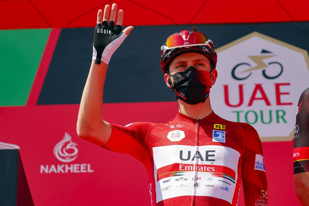 Tadej Pogacar before the start of stage 3 of the UAE Tour