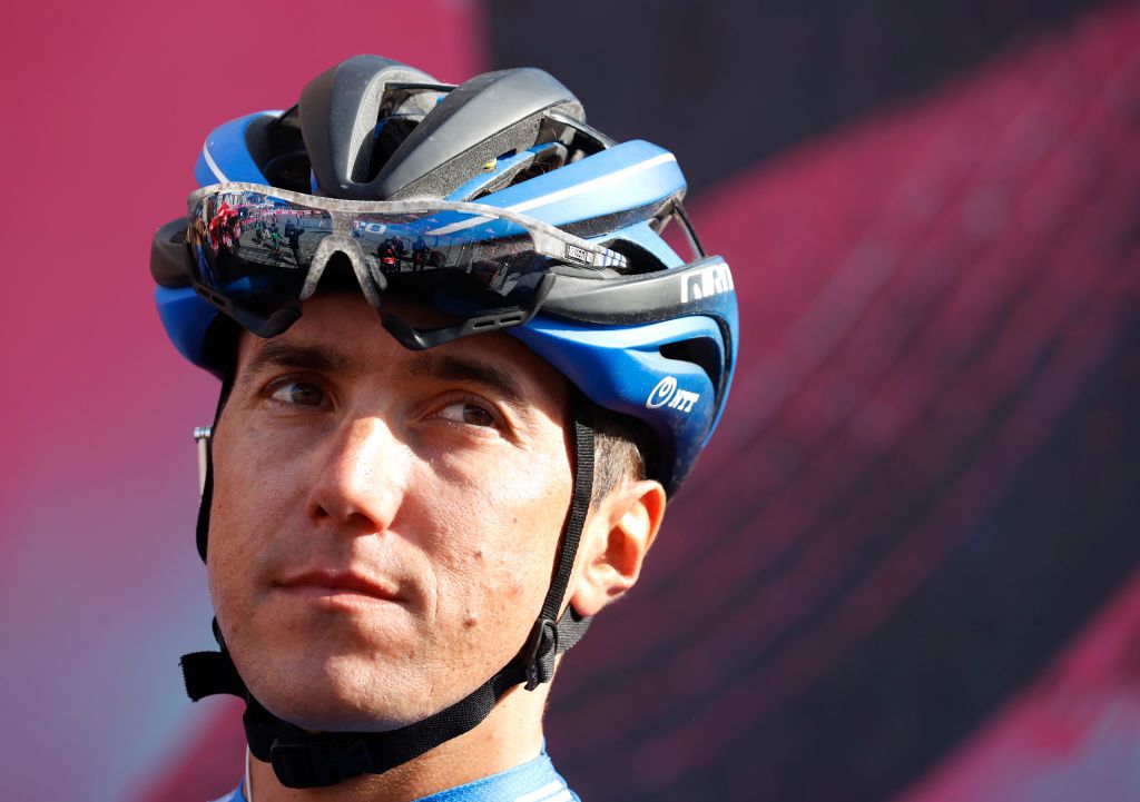 Team NTT rider Italys Domenico Pozzovivo looks on prior the start of the 10th stage of the Giro dItalia 2020 cycling race a 177kilometer route between Lanciano and Tortoreto on October 13 2020 Photo by Luca Bettini AFP Photo by LUCA BETTINIAFP via Getty Images