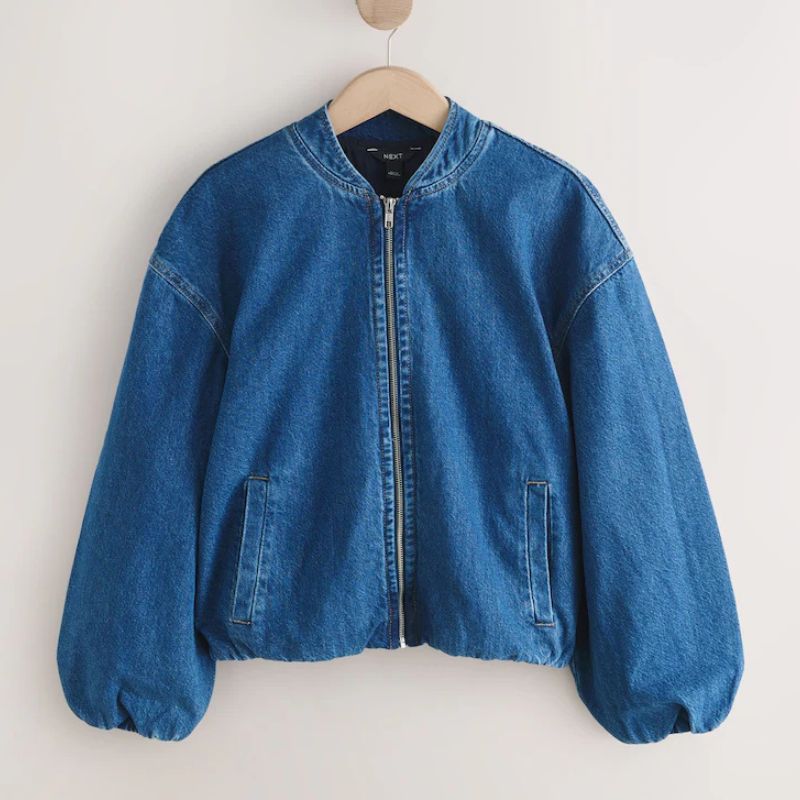Next , Denim Zip Through Bomber Jacket