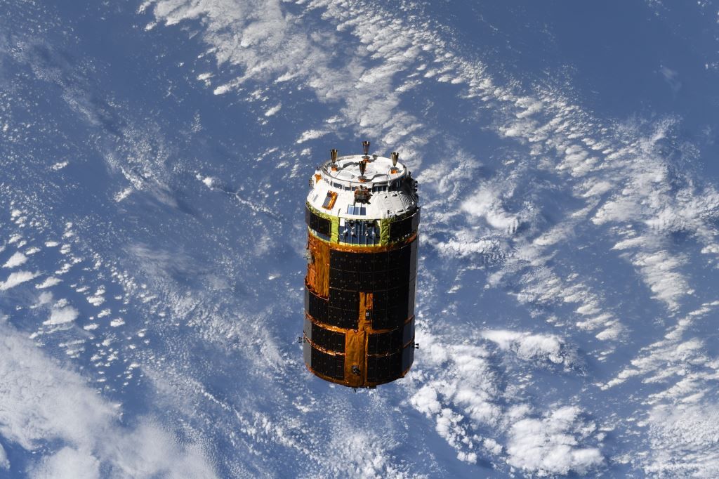 Japan&#039;s HTV-9 freighter departs the International Space Station on Aug. 18, 2020.