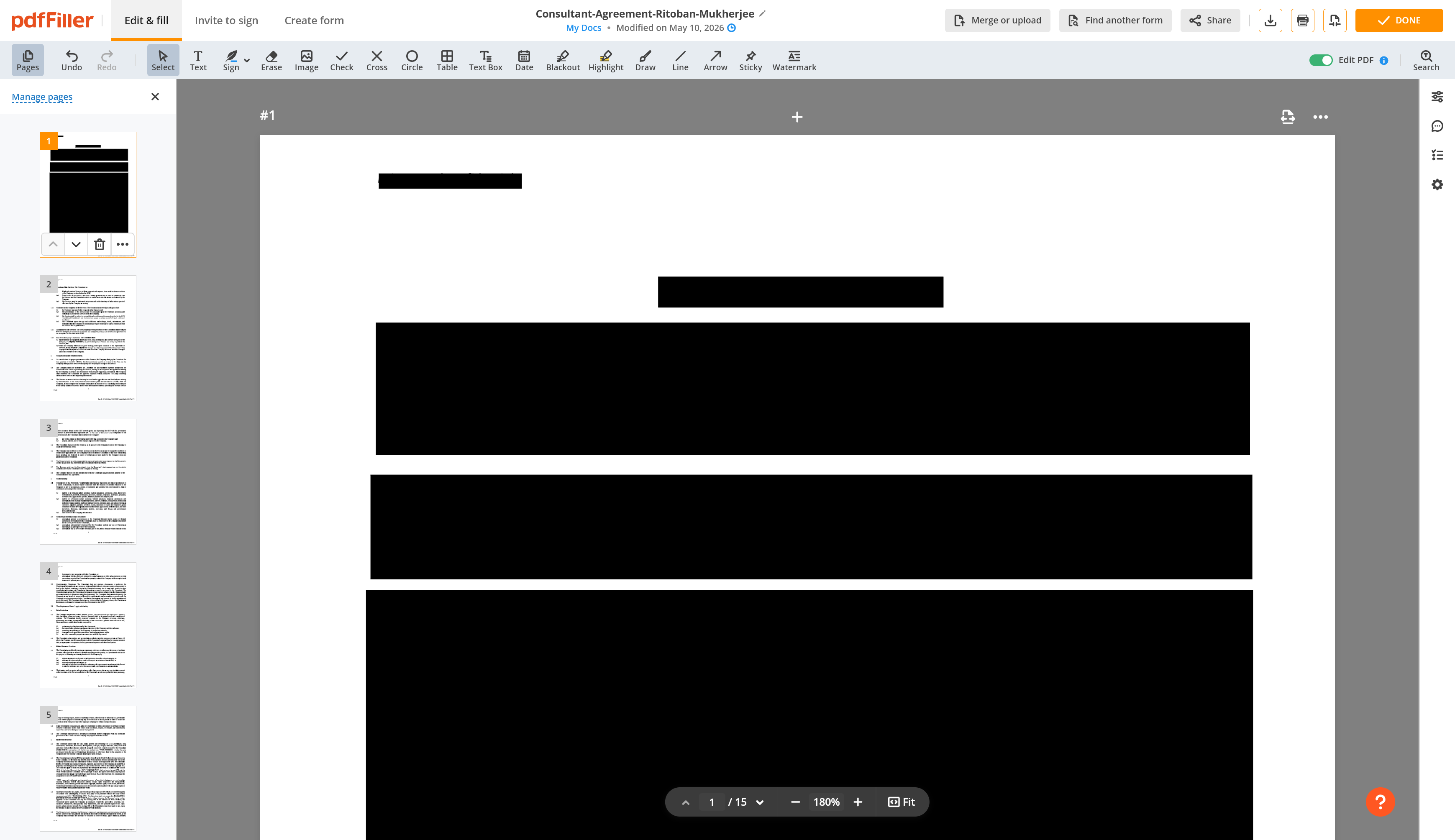pdfFiller Document Editor
