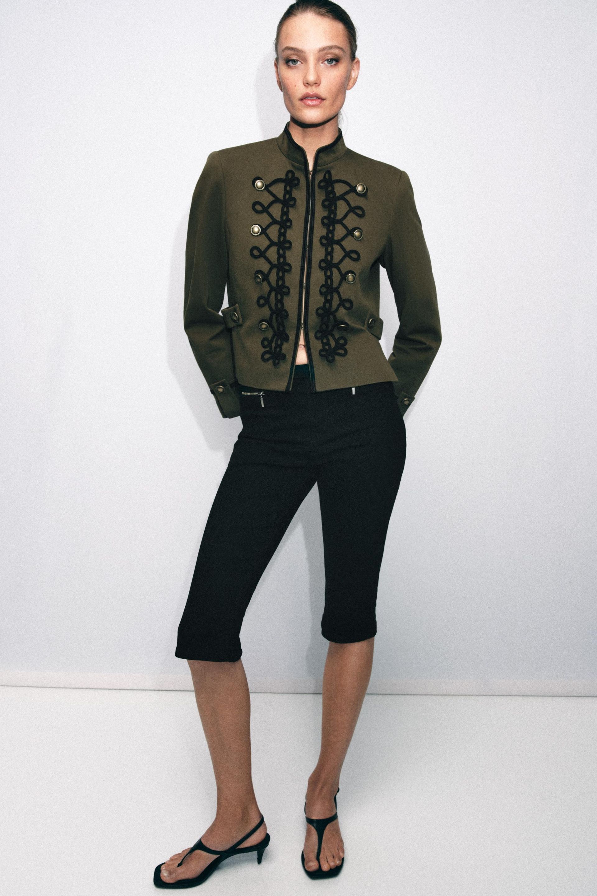 Blazer With Shoulder Pads and Fireman Clasp