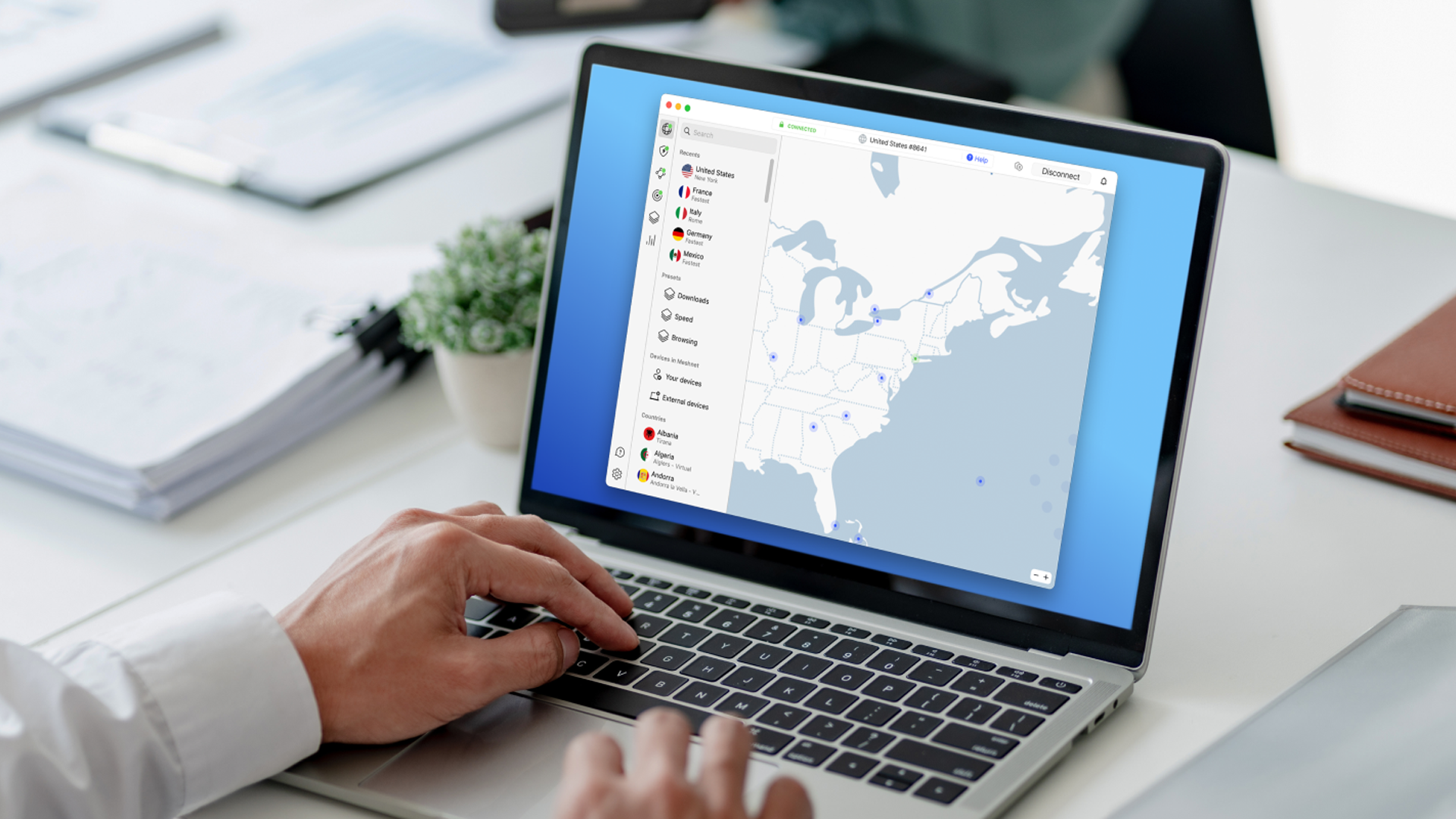 NordVPN in action, protecting privacy and keeping data secure