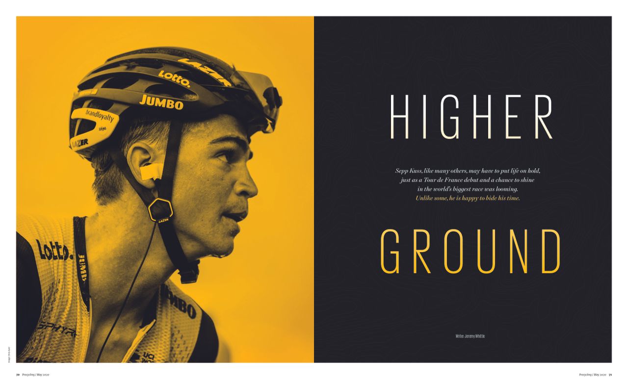 The latest issue features an interview with Sepp Kuss