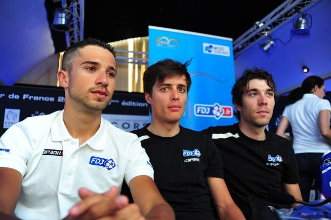 Thibaut Pinot, Arthur Vichot and Nacer Bouhanni (FDJ)