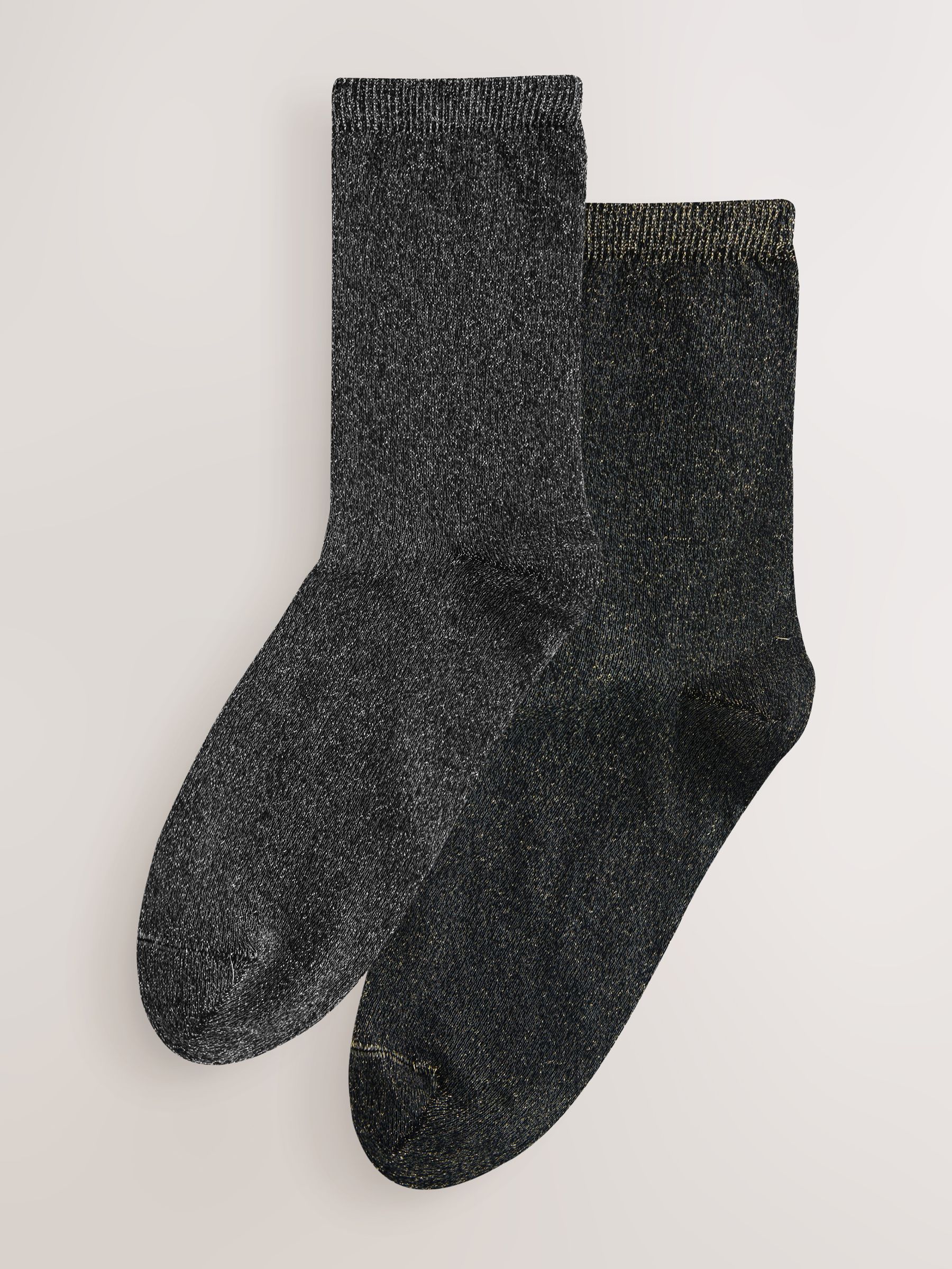 Black Sparkle Sheer Ankle Socks 2 Pack