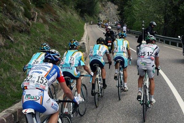 The group containing Lance Armstrong could not match the pace set by Liquigas at the front.