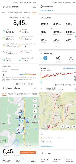 Huawei Watch GT Runner and Suunto Vertical running tracking compared