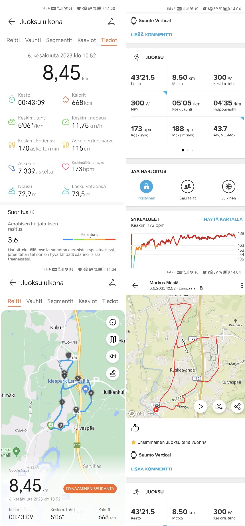 Huawei Watch GT Runner and Suunto Vertical running tracking compared