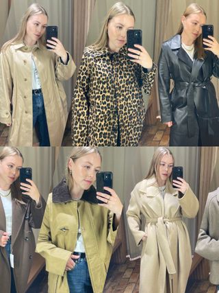 Collage of Mango outerwear