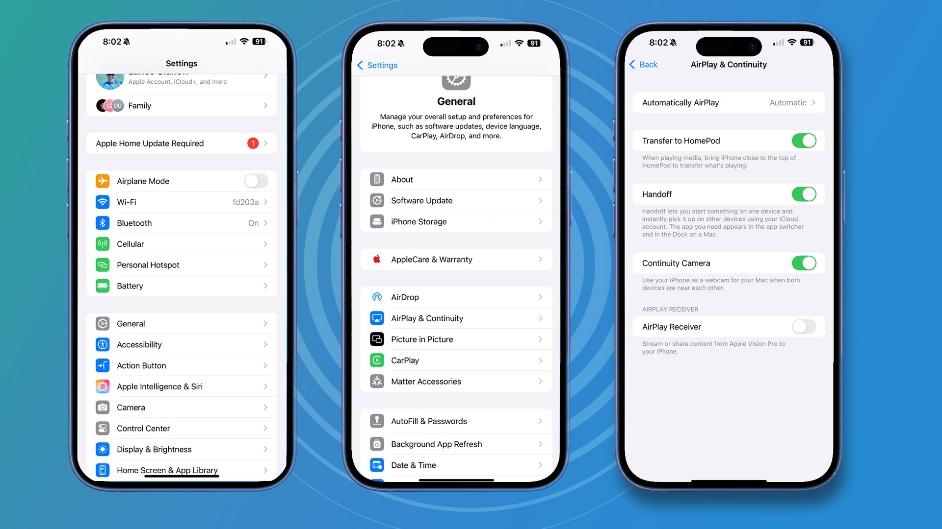 Apple Universal Clipboard settings