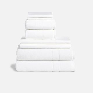 Brooklinen Luxe Bed and Bath Bundle against a white background.