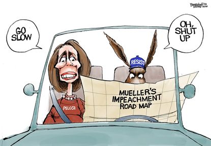 Political Cartoon U.S. Nancy Pelosi Trump Mueller report impeachment democrats