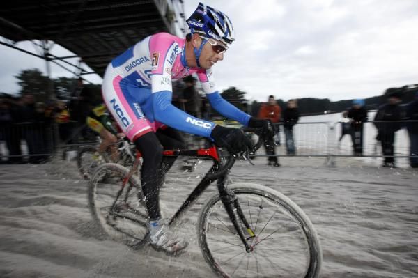 Former World Champion Alessandro Ballan tries his hand off-road.