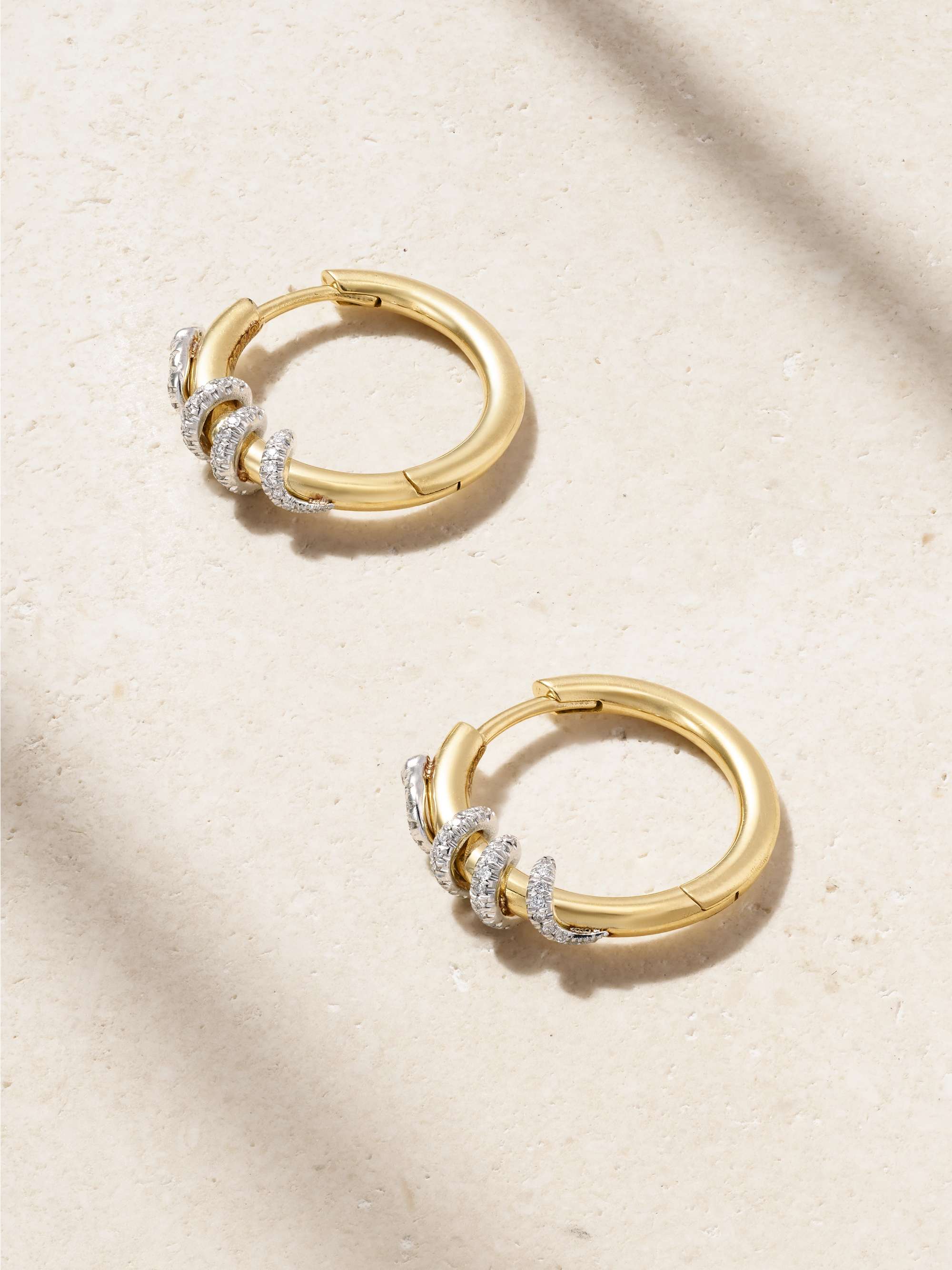 Twisted Boa 18-Karat Yellow and White Gold Diamond Earrings
