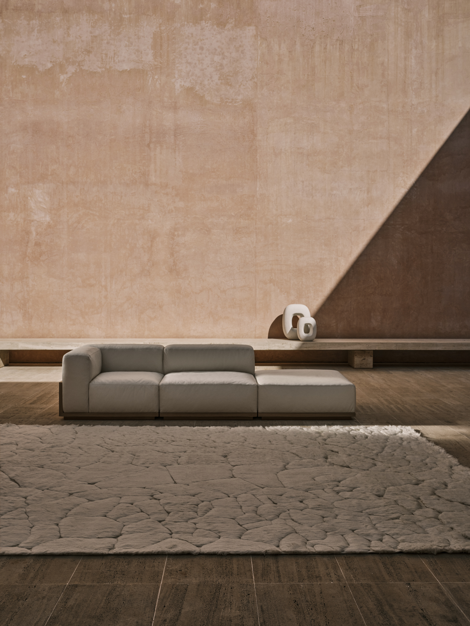 furniture arranged across minimalist interior