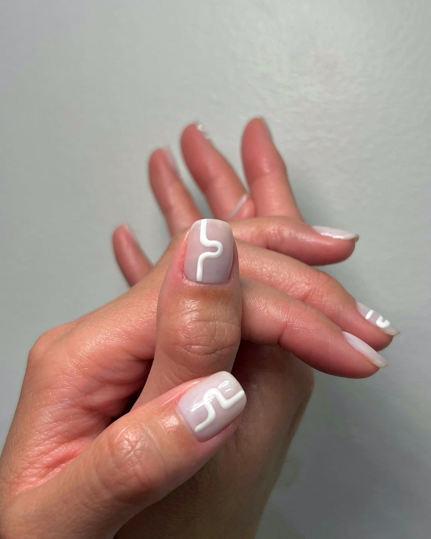@nailartbyqueenie milky white abstract nail art