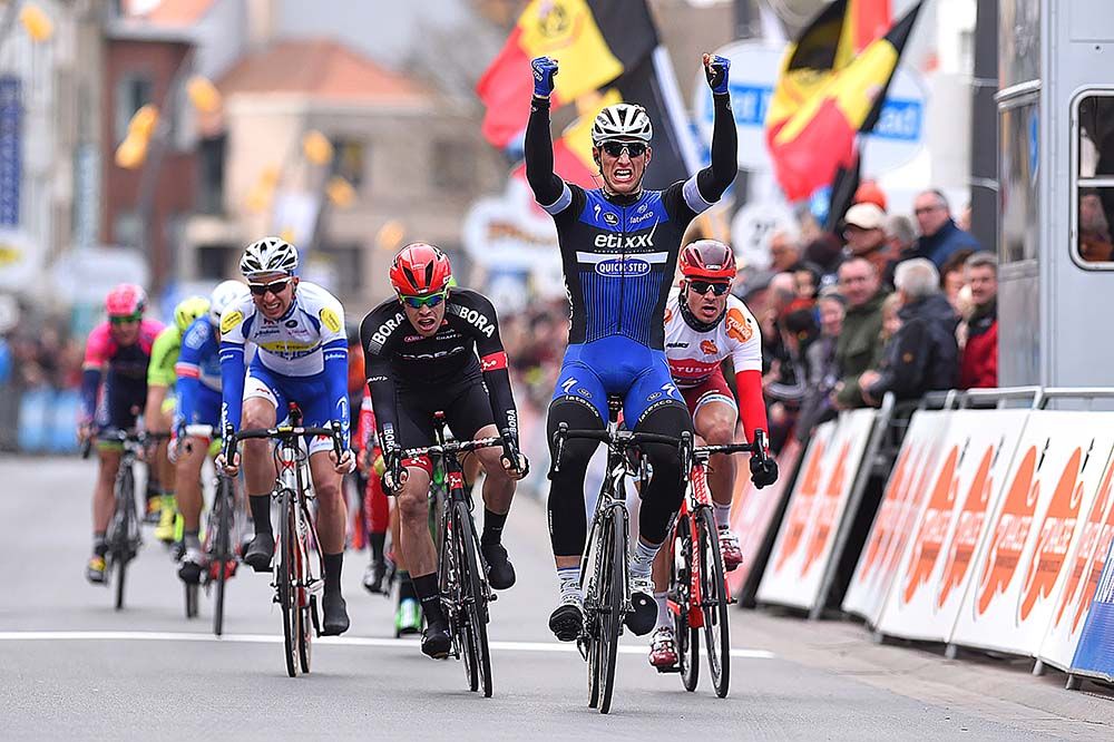 Marcel Kittel (Etixx-QuickStep) celebrates winning stage 3a at the Three Days of De Panne