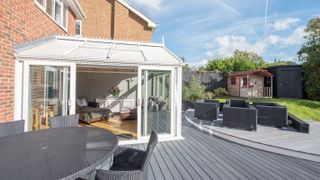 conservatory at rear of house with deck