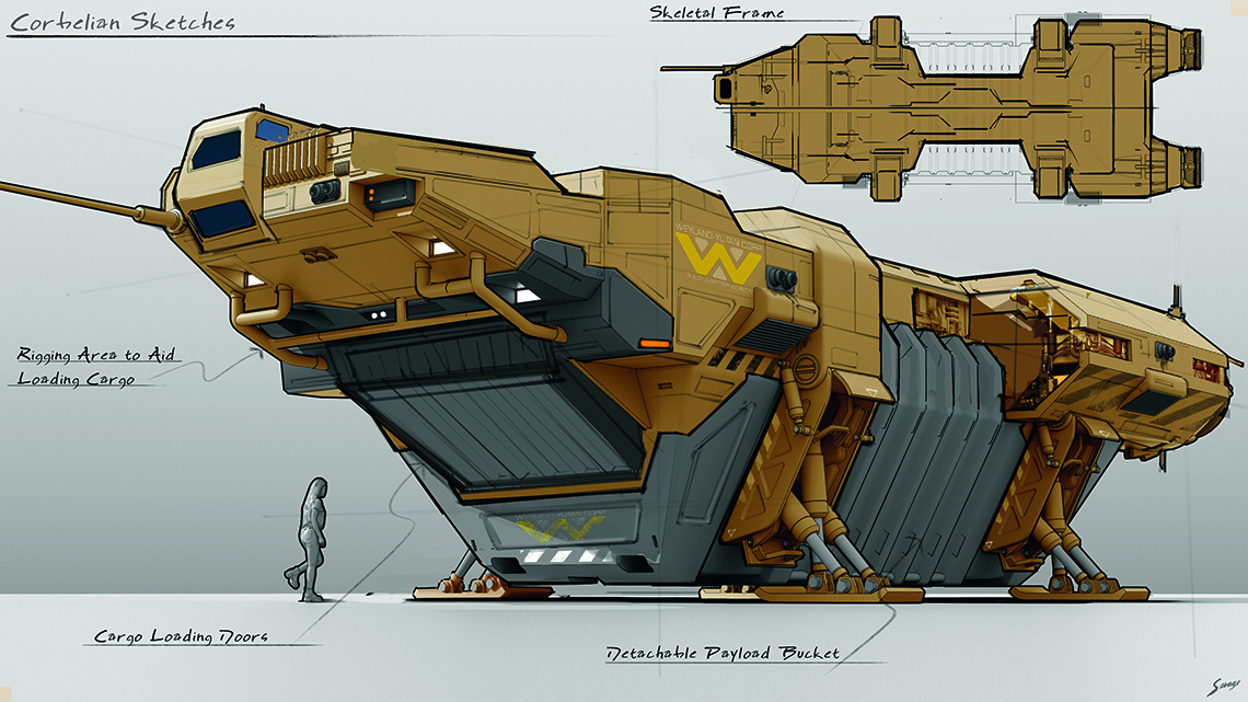 Alien Romulus Concept Art for the Corbelan IV ship