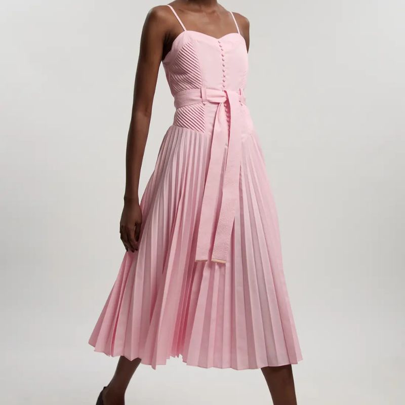 Karen Millen, Dropped Waist Woven Strappy Midi Dress