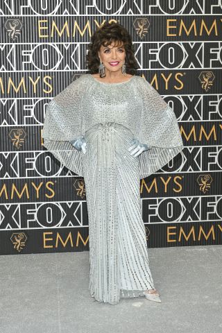 Joan Collins at the 75th Primetime Emmy Awards held at the Peacock Theater on January 15, 2024 in Los Angeles, California.