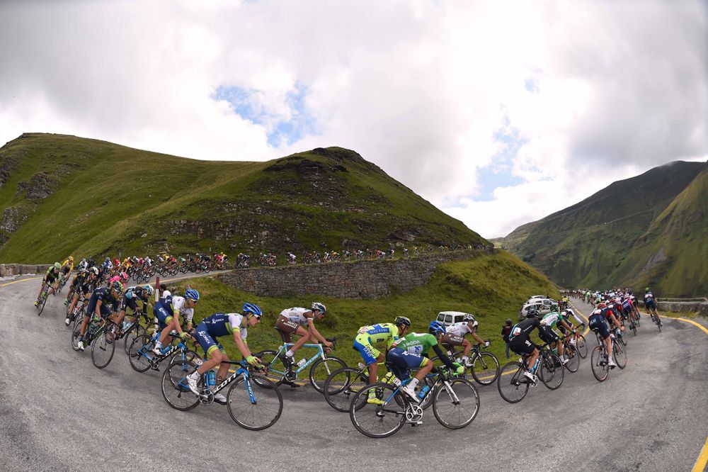 Climbing on stage 14 of the Vuelta a Espana