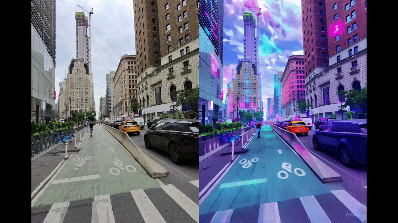 Oakley Meta HSTN glasses videos restyled with Meta AI.