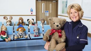 The Toy Hospital stars Nancy Birtwhistle, pictured here in nurse uniform with a Teddy. 