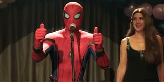 Spider-Man: Far From Home thumbs up with Aunt May