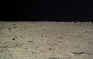 The lunar surface is seen by the Chang'e 3 lander on Dec. 18, 2013. On January 10, 2014, the Chinese Academy of Sciences published photographs of the moon and Earth taken by the Chang'e 3 lander and Yutu rover during the period of Dec. 14-26, 2013. The Ch