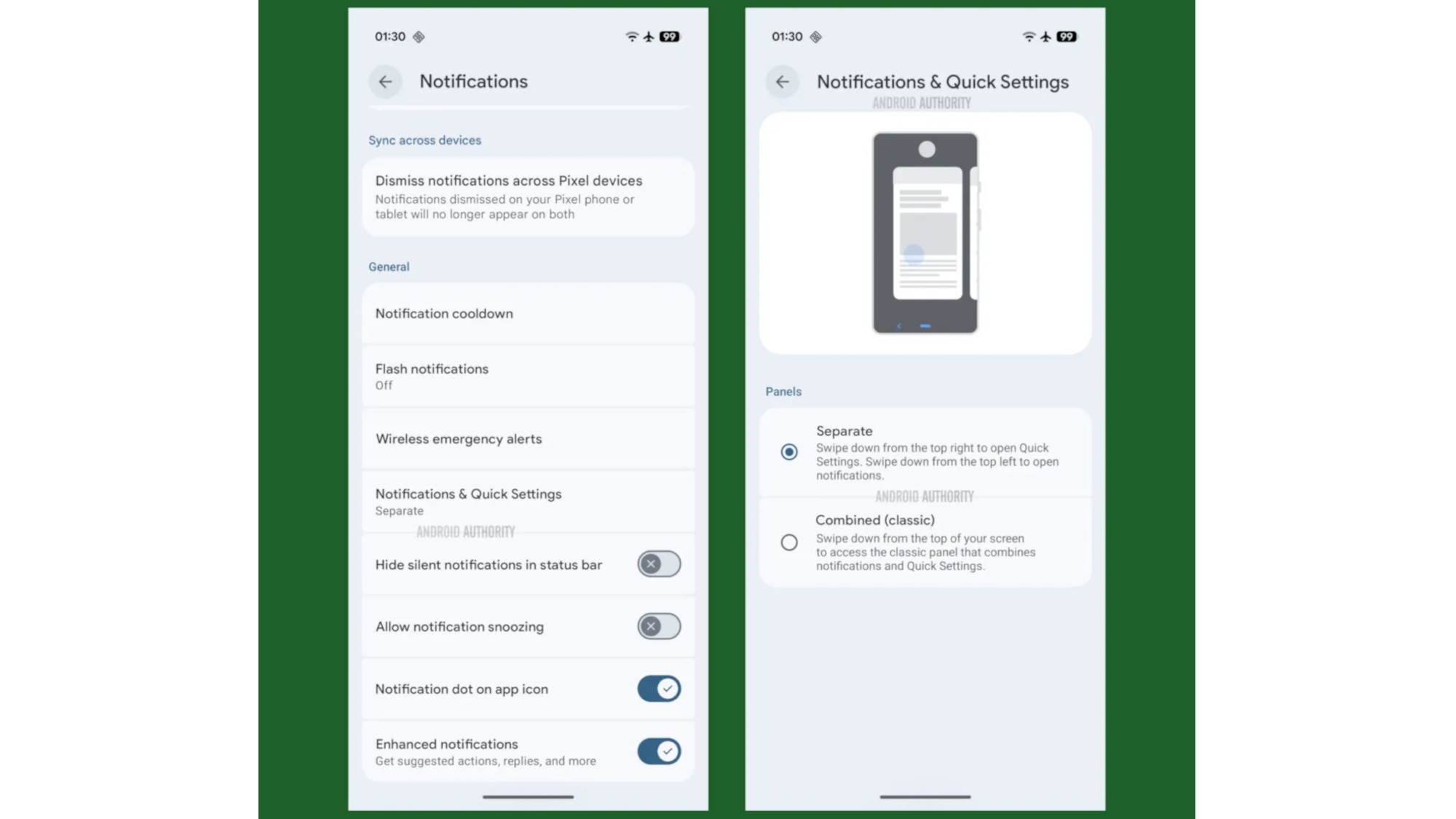 Hidden quick settings page in the Android 16 beta