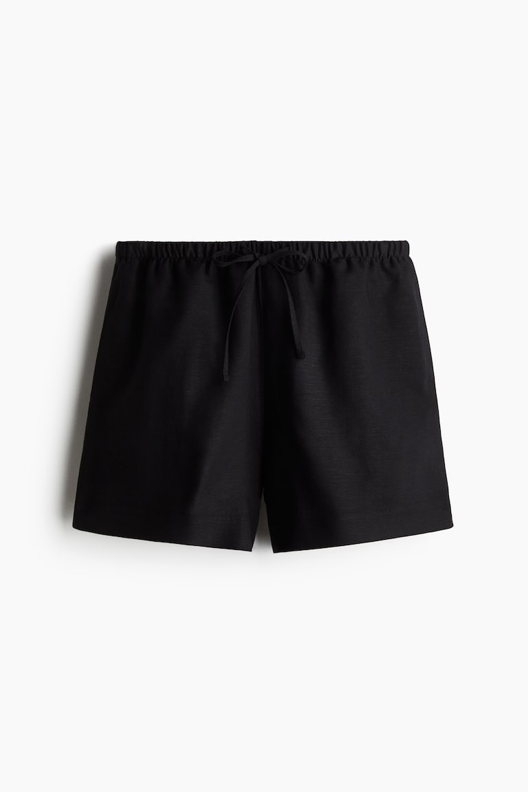 Linen-Blend Drawstring Shorts