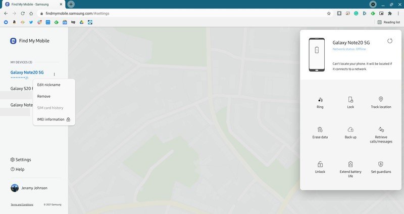 Samsung Findmymobile Web 3