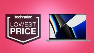 deals image: Apple MacBook Pro 14 on pink background