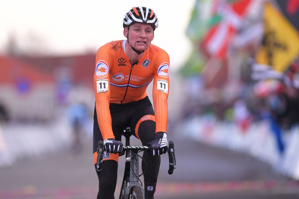 Mathieu van der Poel (Netherlands) takes his second elite cyclo-cross world title