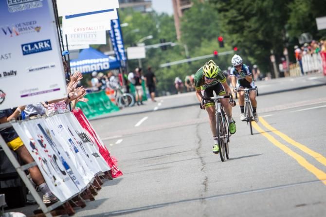 Lindsay Bayer (Colavita) comes to the line for second place.