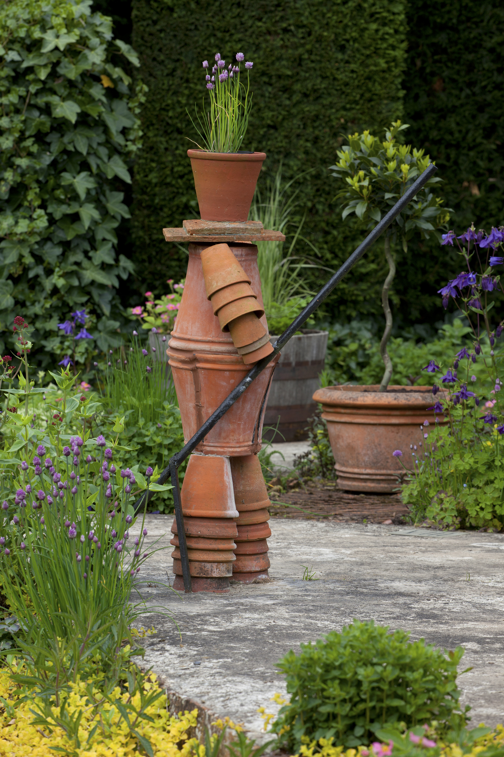 herb garden fun terracotta pot herb topped character