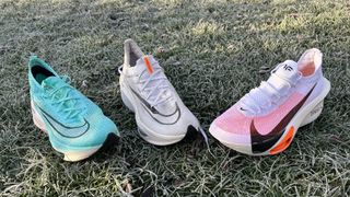 Three generations of the Nike Alphafly in a row