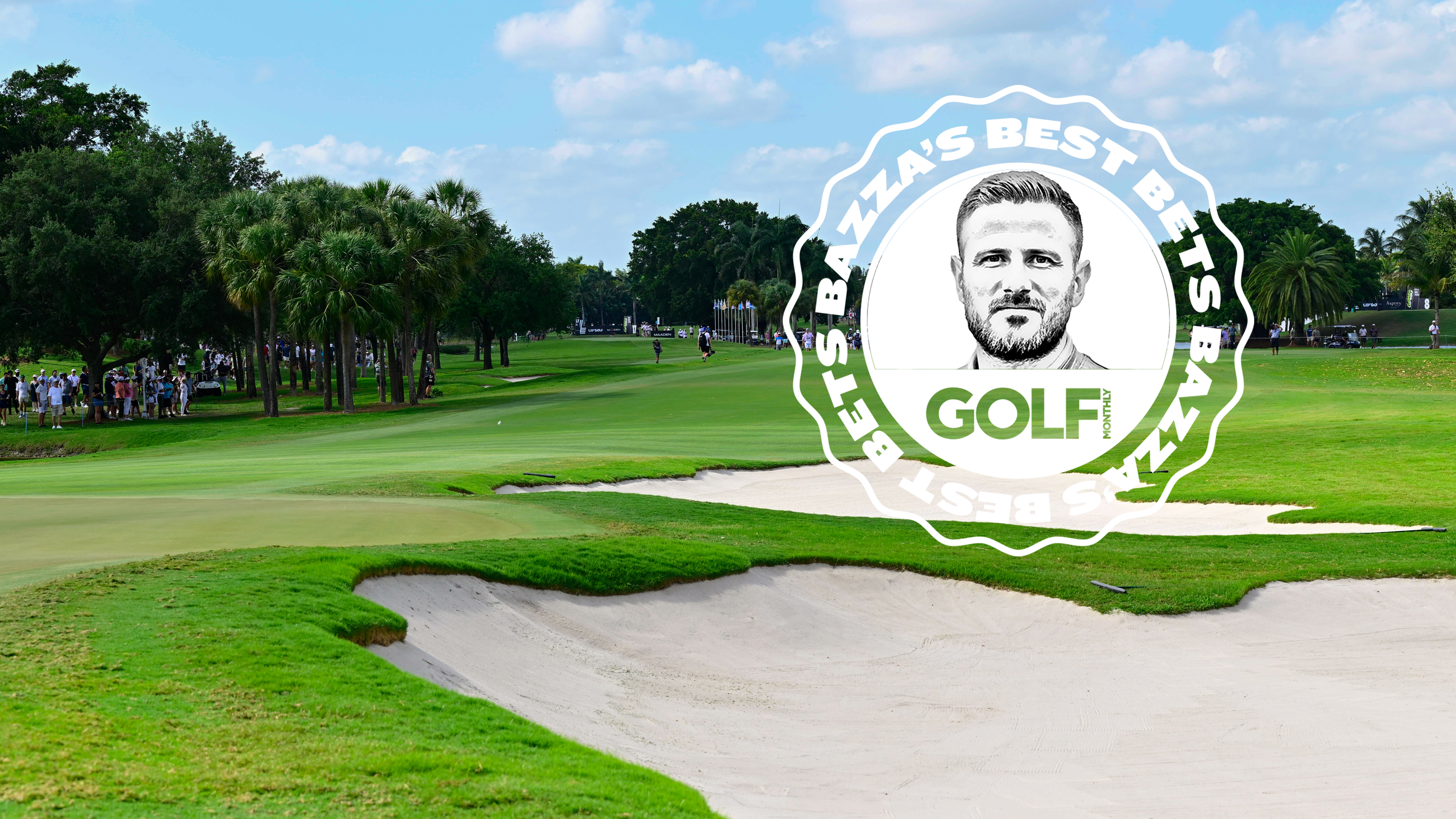 Trump National Doral, host of the Cadillac Championship, with the Bazza's Best Bets logo