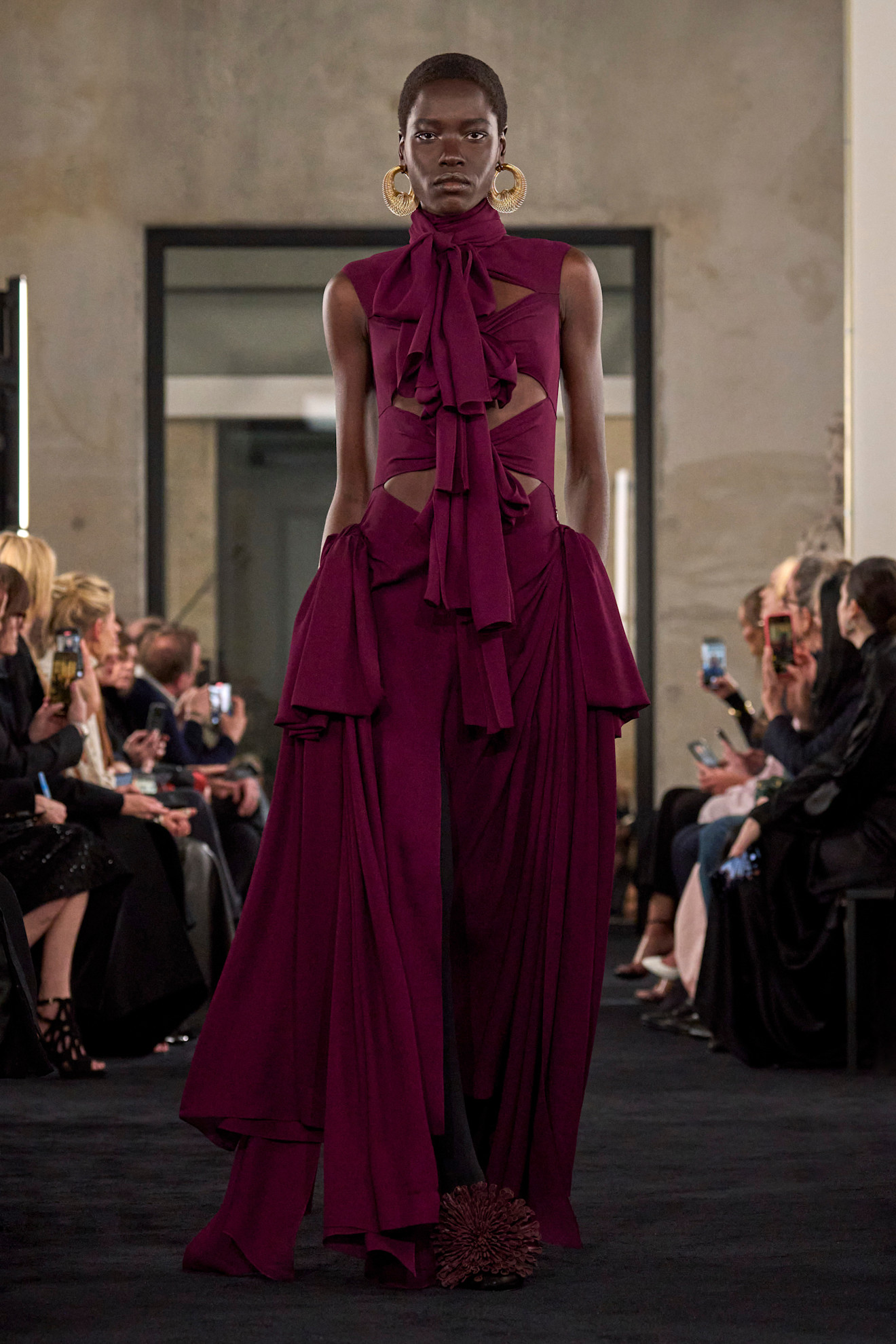Model walking in Ala&amp;iuml;a Fall Winter 2025 show.