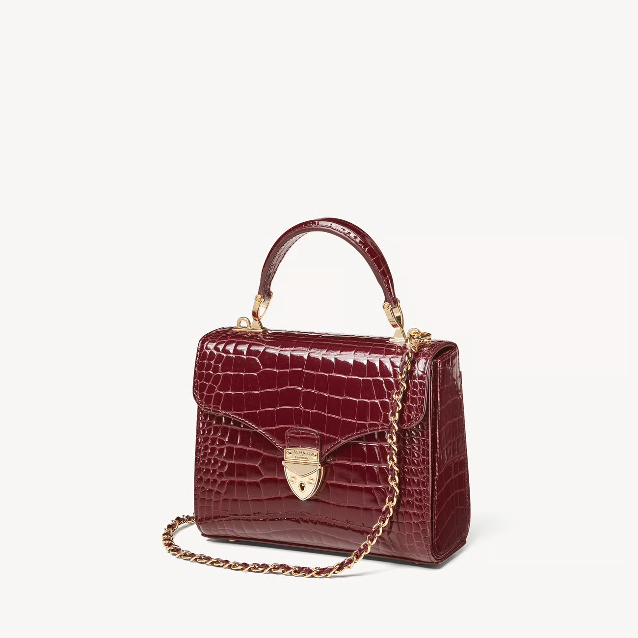 Aspinal of London burgundy Midi Mayfair bag