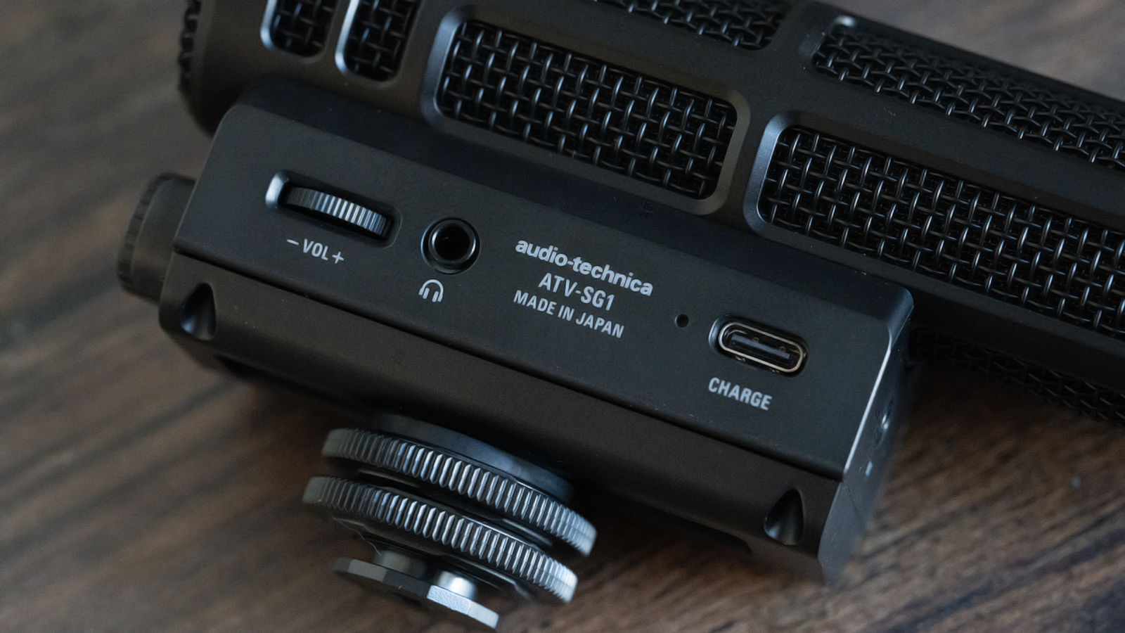 An Audio Technical ATV SG1 microphone