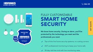 Website screenshot for Brinks Home Security