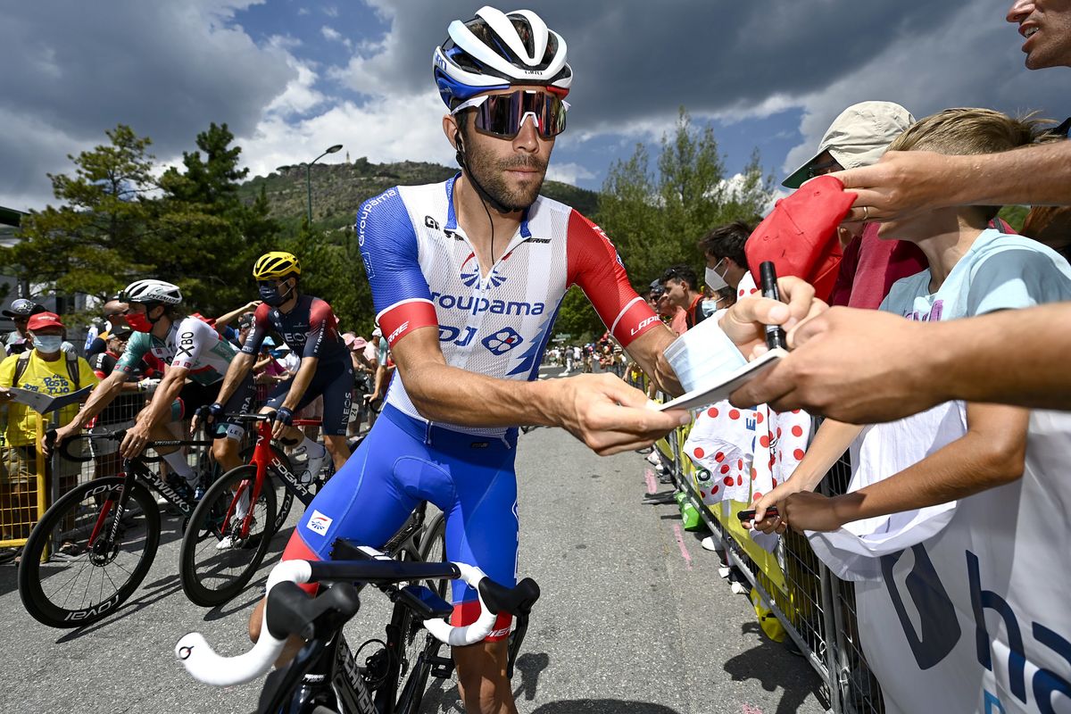 Tour de France 2022 - 109th Edition - 12th stage Briancon - L'Alpe d'Huez 166 km - 14/07/2022 - Thibaut Pinot (FRA - Groupama - FDJ) - photo Nico Vereecken/PN/SprintCyclingAgency&Acirc;&copy;2022